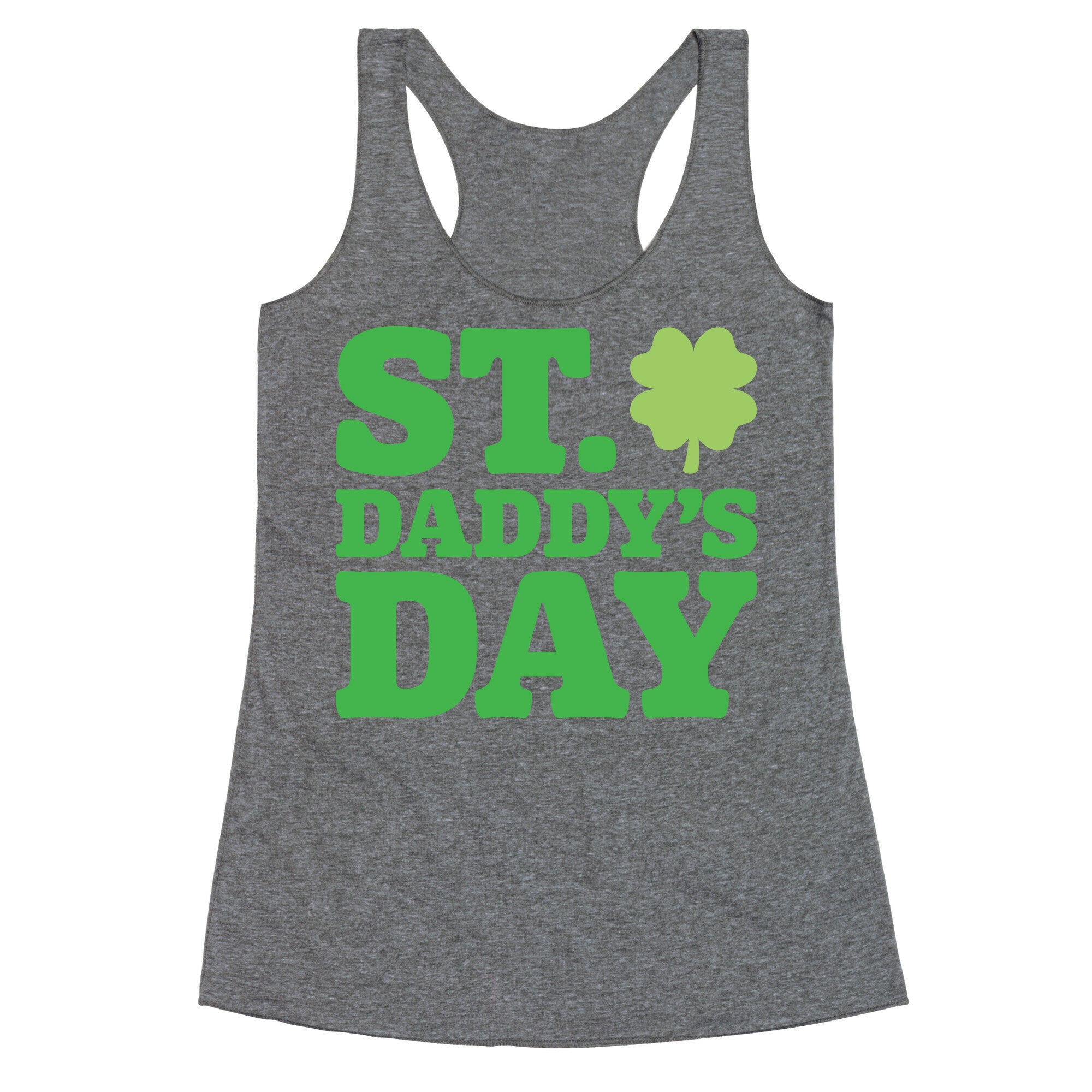 St. Daddy's Day White Print Racerback Tank